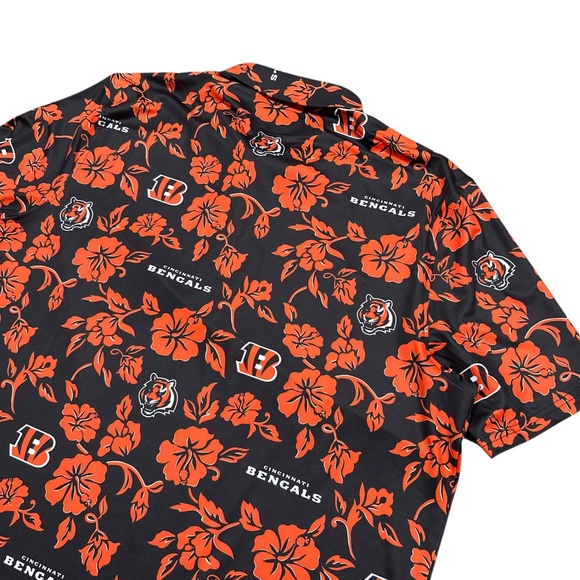 Reyn Spooner NFL Cincinnati Bengals All Over Golf Performance Polo Shirt Mens L - Picture 3 of 7